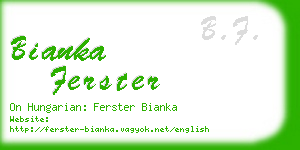 bianka ferster business card